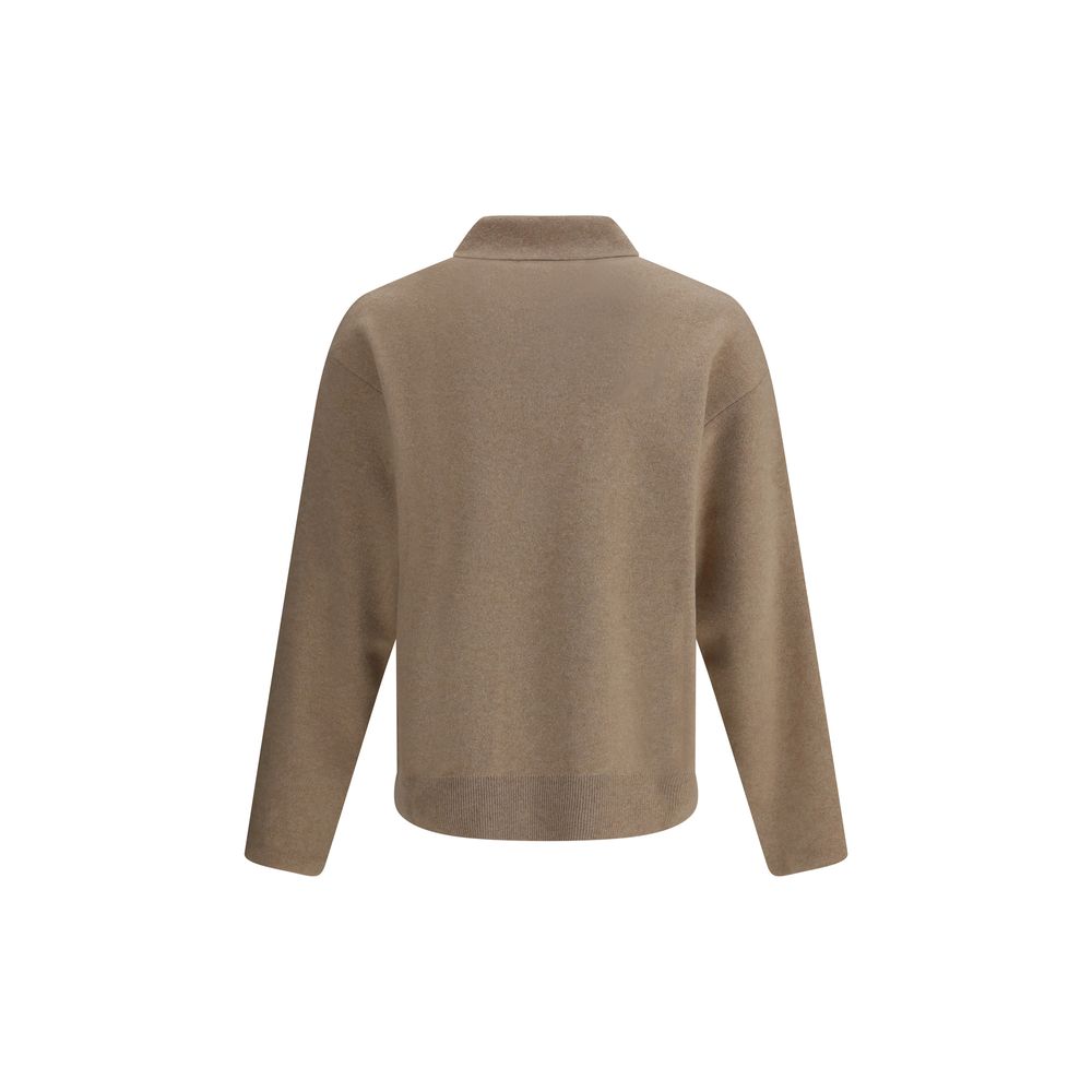 Jacquemus Beige Merino Wool Collar Sweater