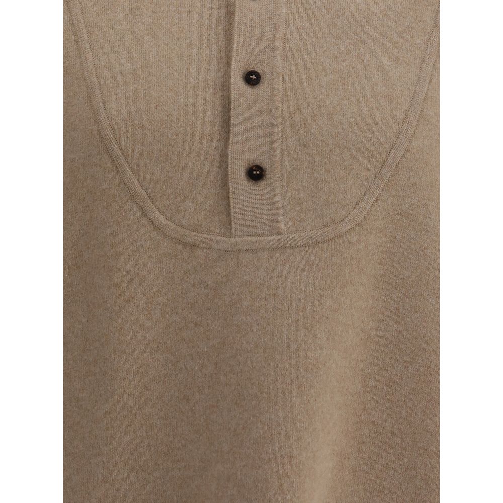 Jacquemus Beige Merino Wool Collar Sweater