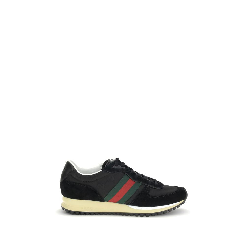 Gucci Leather Low Top Lace-Up Sneakers