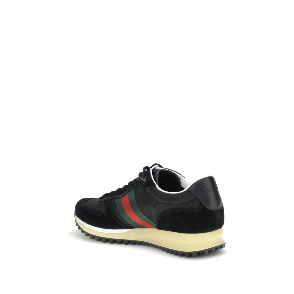 Gucci Leather Low Top Lace-Up Sneakers