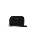 Guess Logo Black Vegan Leather Wristlet Zip Clutch Purse