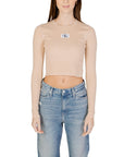 Calvin Klein Jeans Organic Cotton-Blend Crop Knit Top - beige