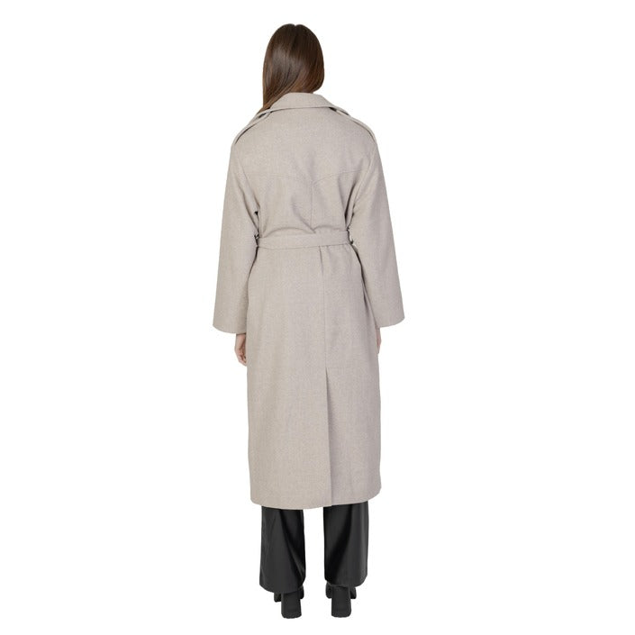 Only Minimalist Double Breasted Trench Coat - Beige 