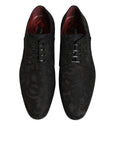 Dolce & Gabbana Black Floral Brocade Lace-Up Derby Dress Shoes