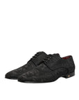 Dolce & Gabbana Black Floral Brocade Lace-Up Derby Dress Shoes