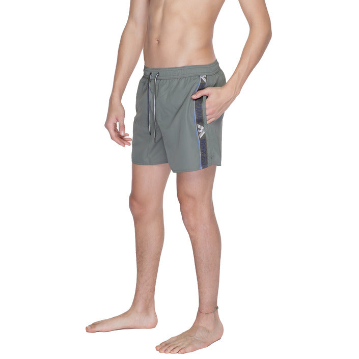 Emporio Armani Logo Quick Dry Athleisure Swim Shorts - khaki green