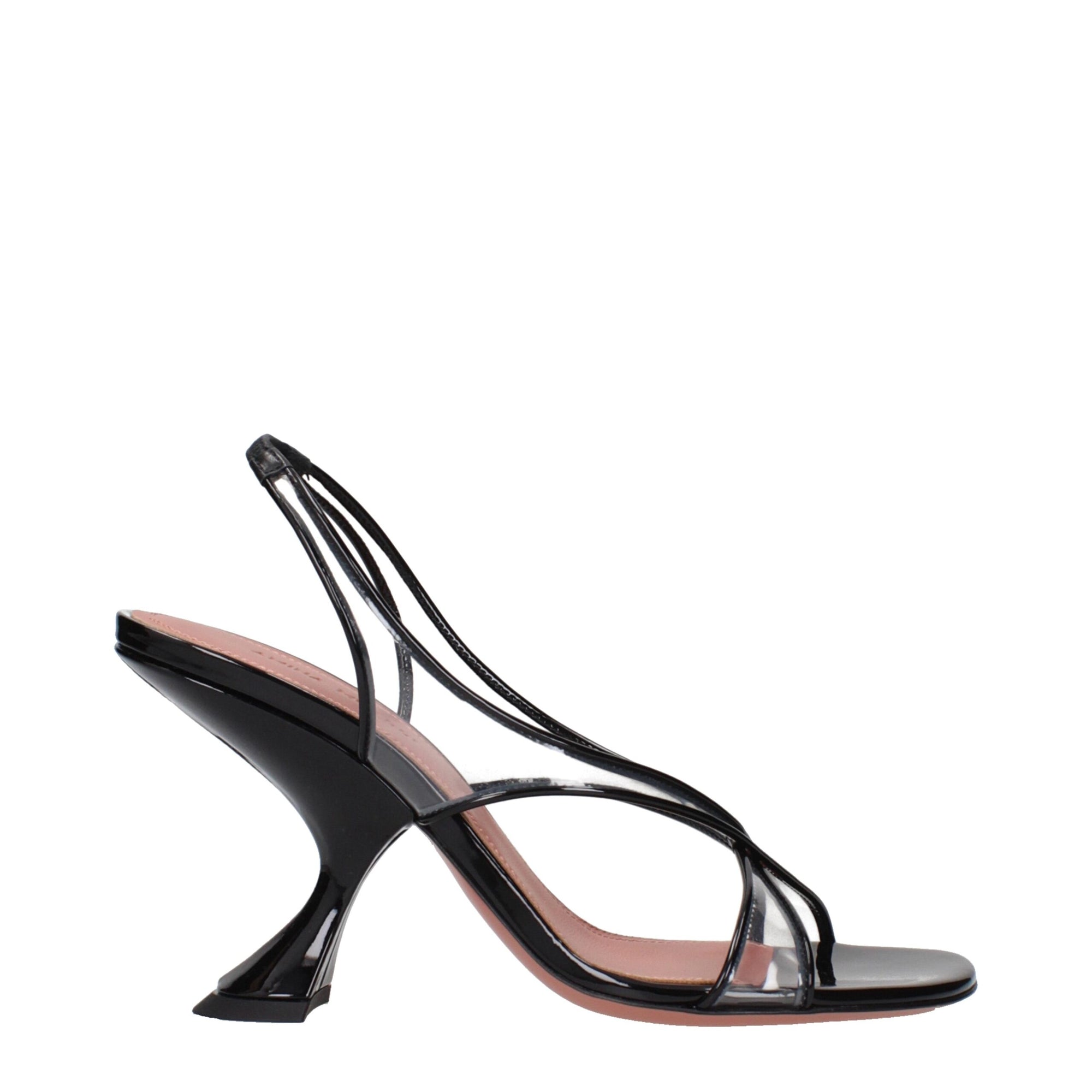 Amina Muaddi Lena Slingback Heels - Black
