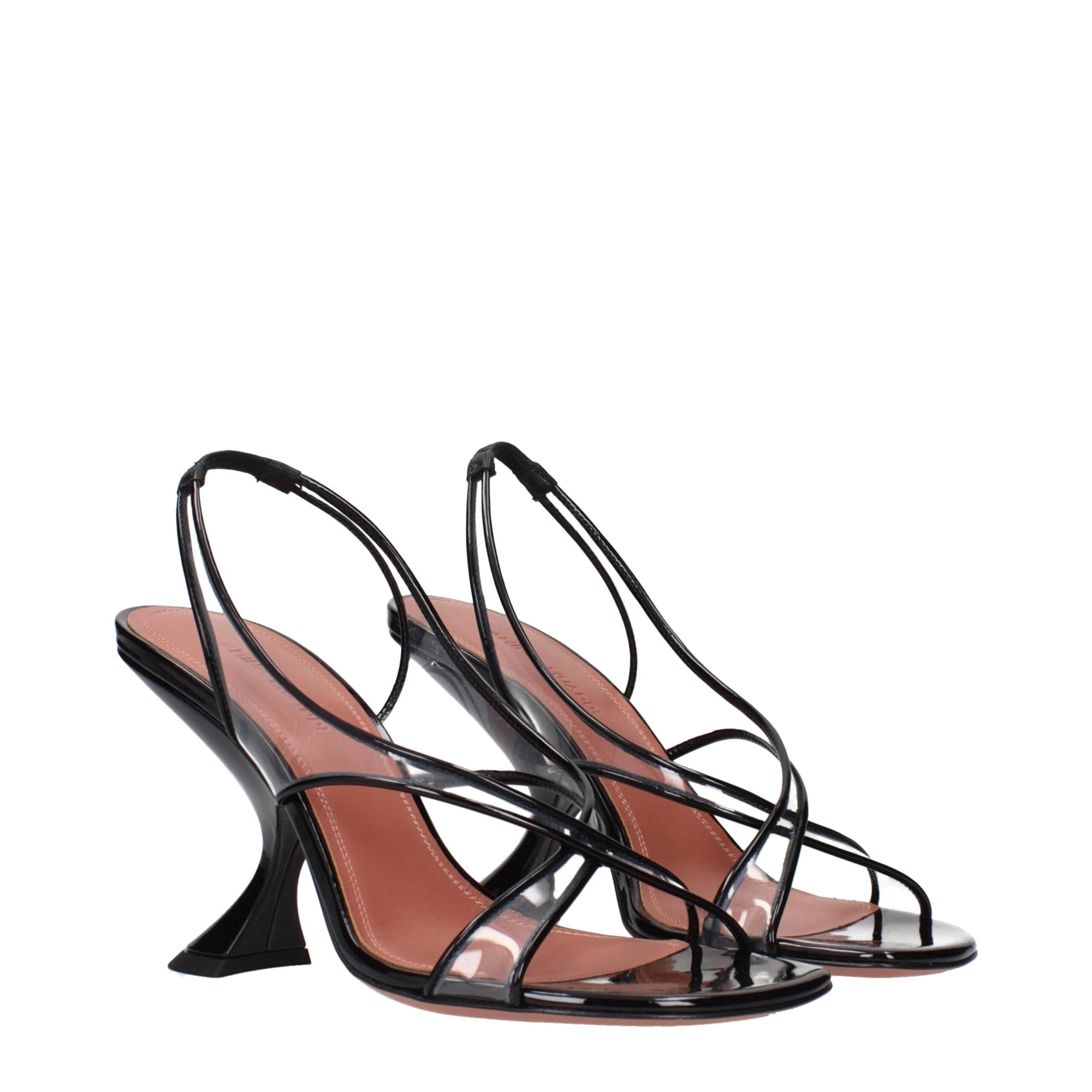 Amina Muaddi Lena Slingback Heels - Black
