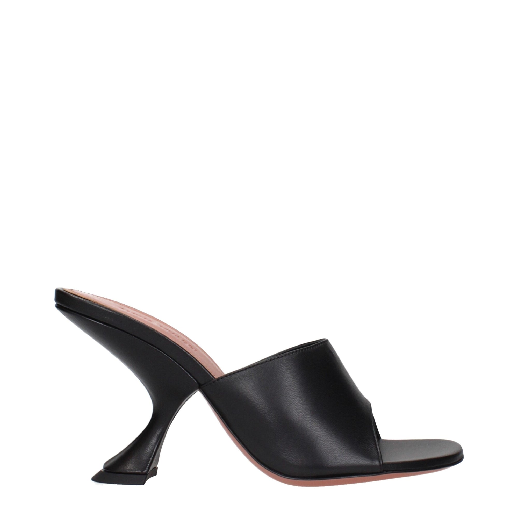 Amina Muaddi Taylor Leather Mule Sandals - Black