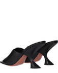 Amina Muaddi Taylor Leather Mule Sandals - Black