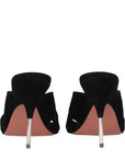 Amina Muaddi Samantha Leather Mule  Sandals - Black