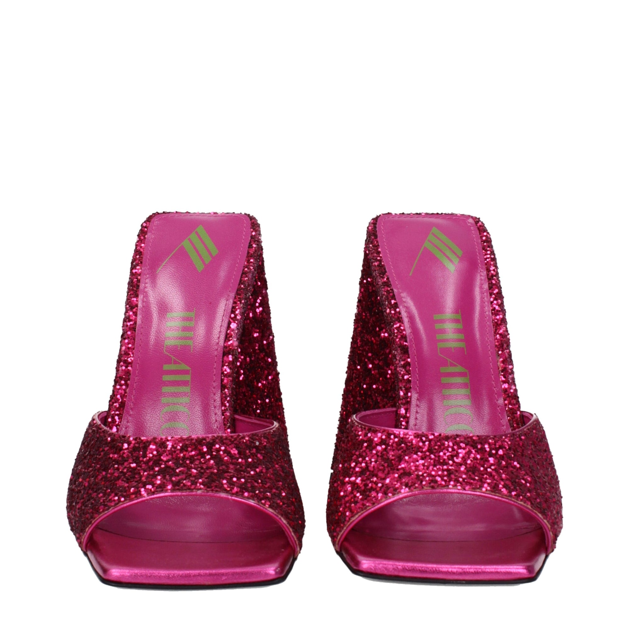 The Attico Devon Glitter Mule Sandals - Magnolia Pink