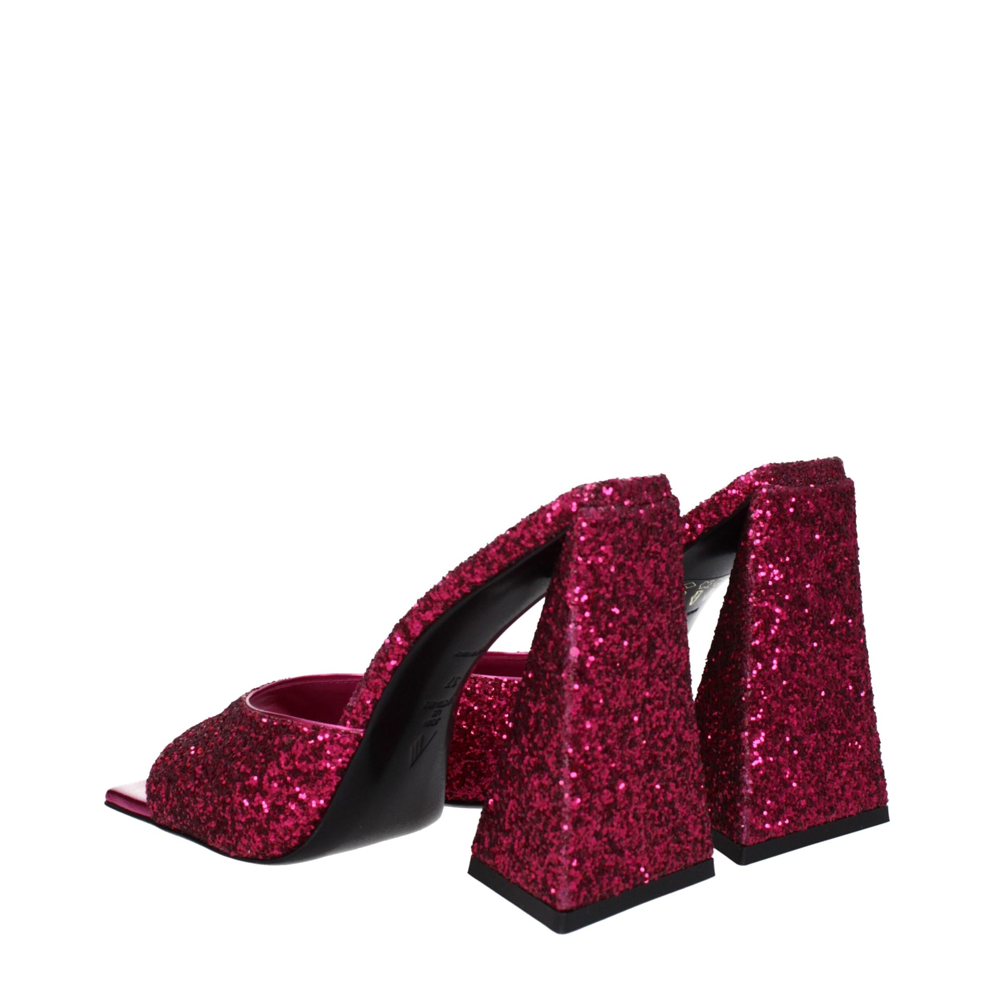 The Attico Devon Glitter Mule Sandals - Magnolia Pink