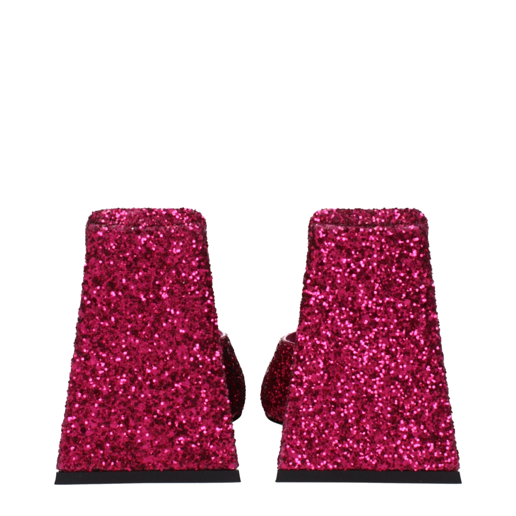 The Attico Devon Glitter Mule Sandals - Magnolia Pink