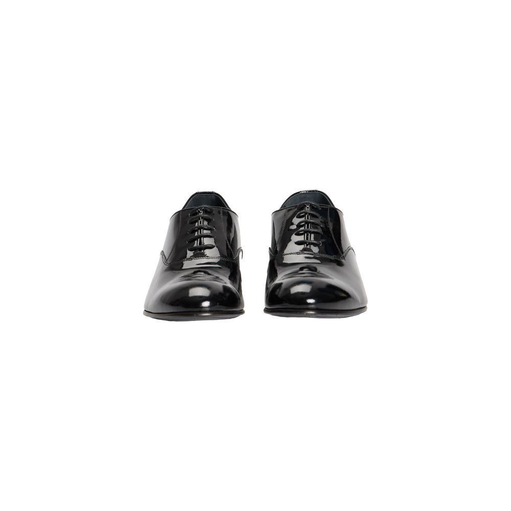 Roberto Pepe Luxury Leather Lace-Up Oxford Shoes - Black
