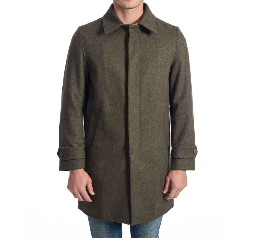 Roberto Pepe Luxury Wool Coat - Military Green - Made In Italy