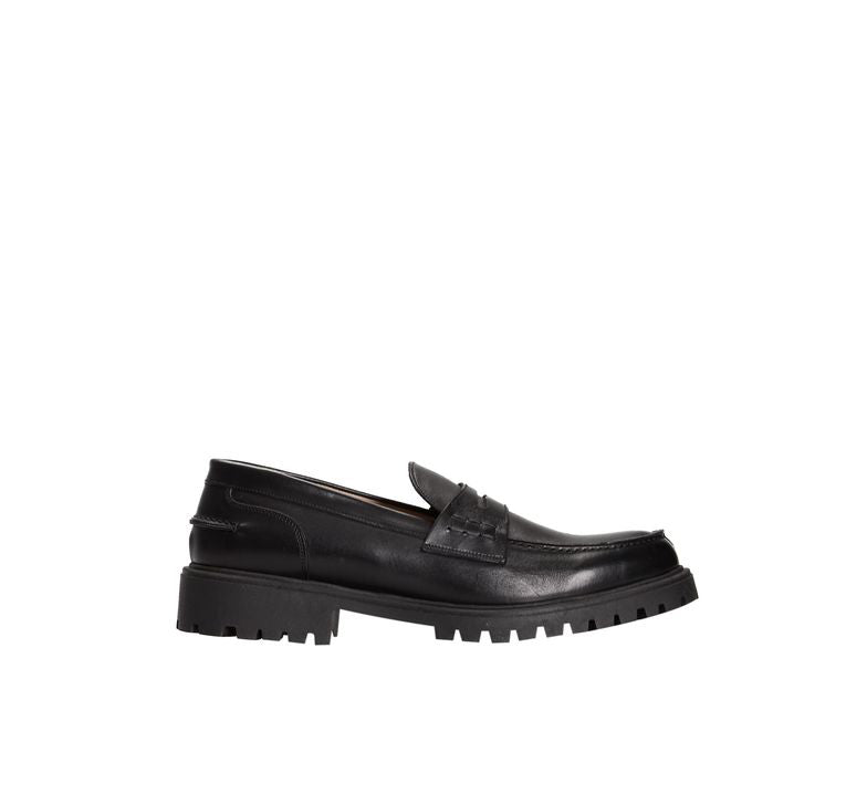 Roberto Pepe Luxury Leather Heeled Loafers - Black