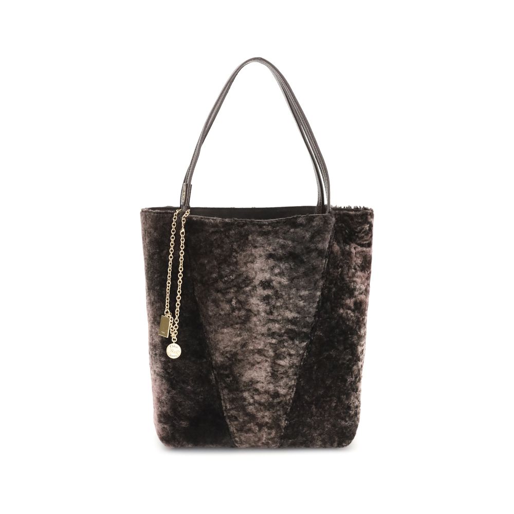 Chloé Spin Shearling Fur Medium Tote & Shoulder Bag