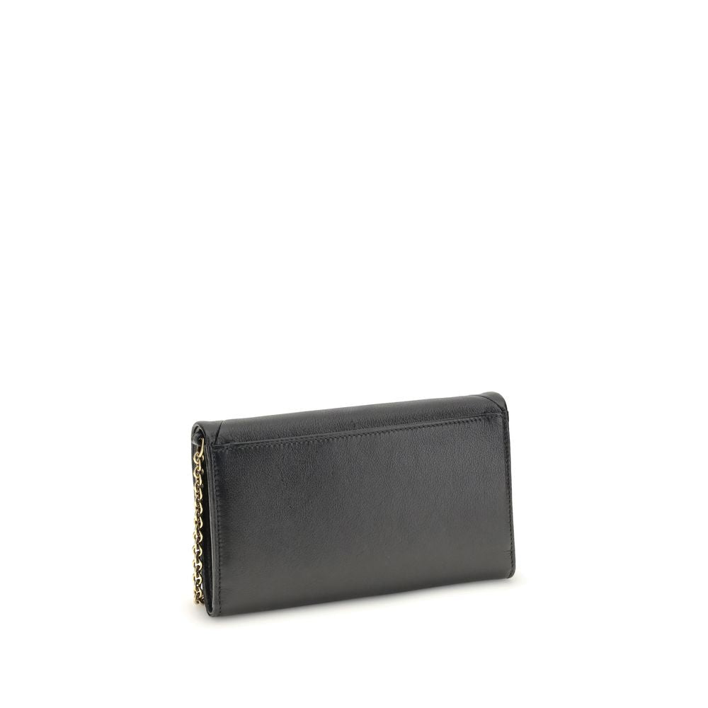 Chloé Spin Leather Flap Wallet With Chain Strap
