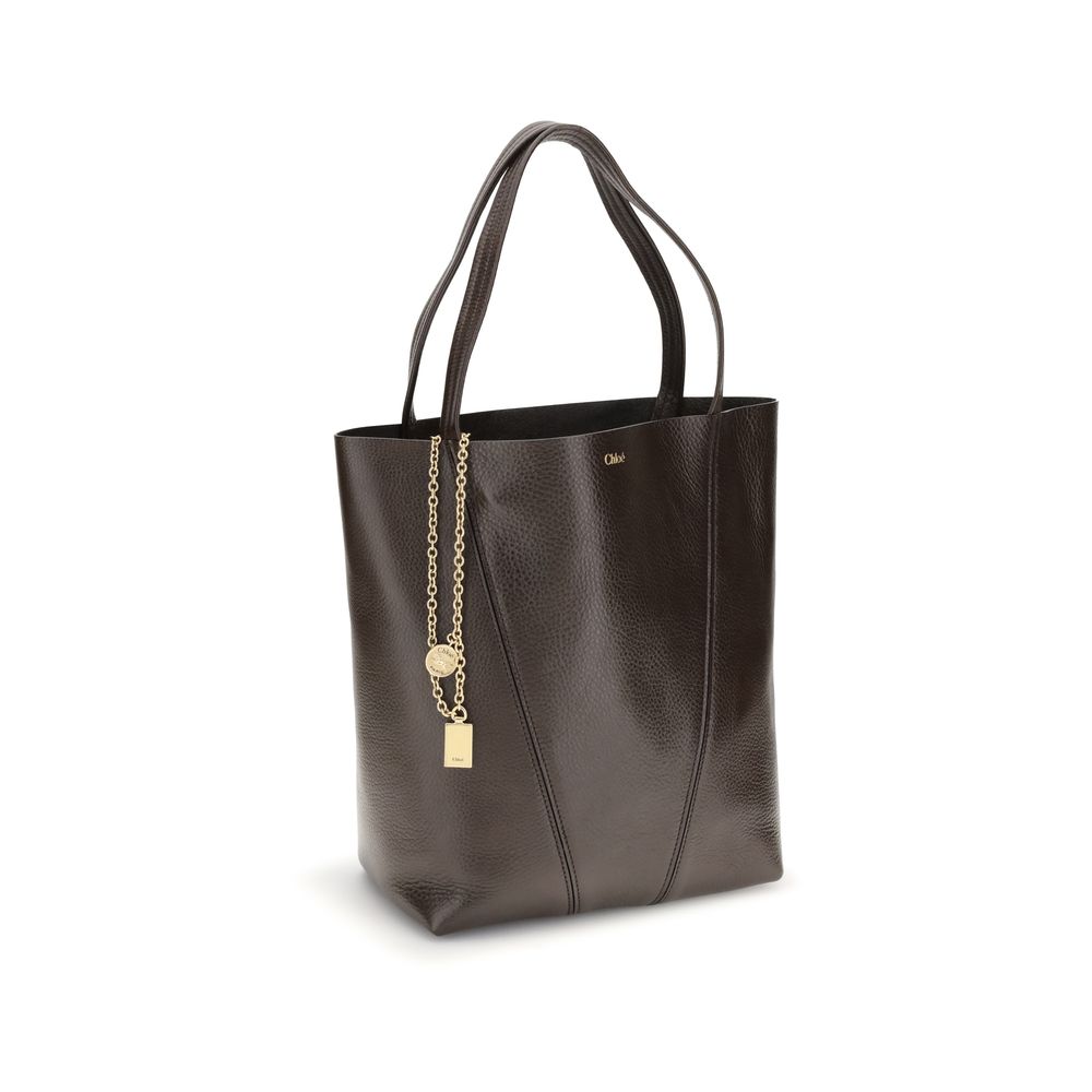 Chloé Spin Medium Brown Leather Tote & Shoulder Bag