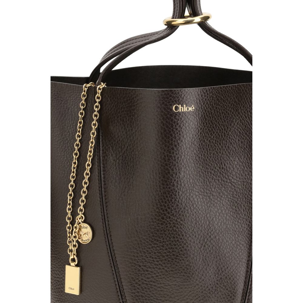 Chloé Spin Medium Brown Leather Tote & Shoulder Bag