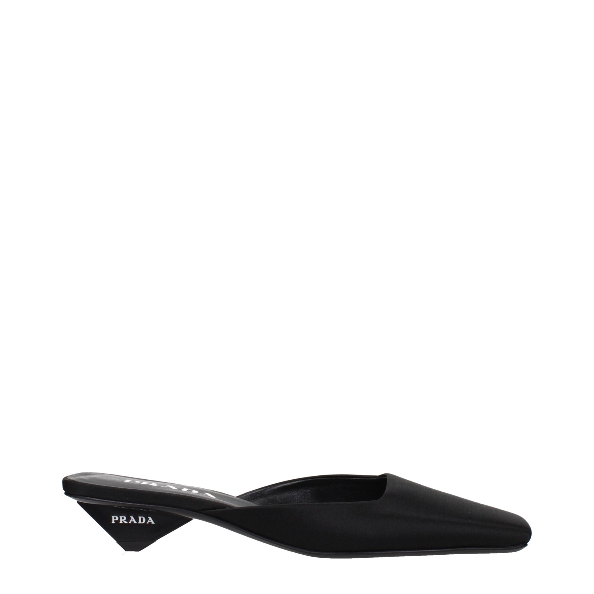 Prada Black Satin Mules