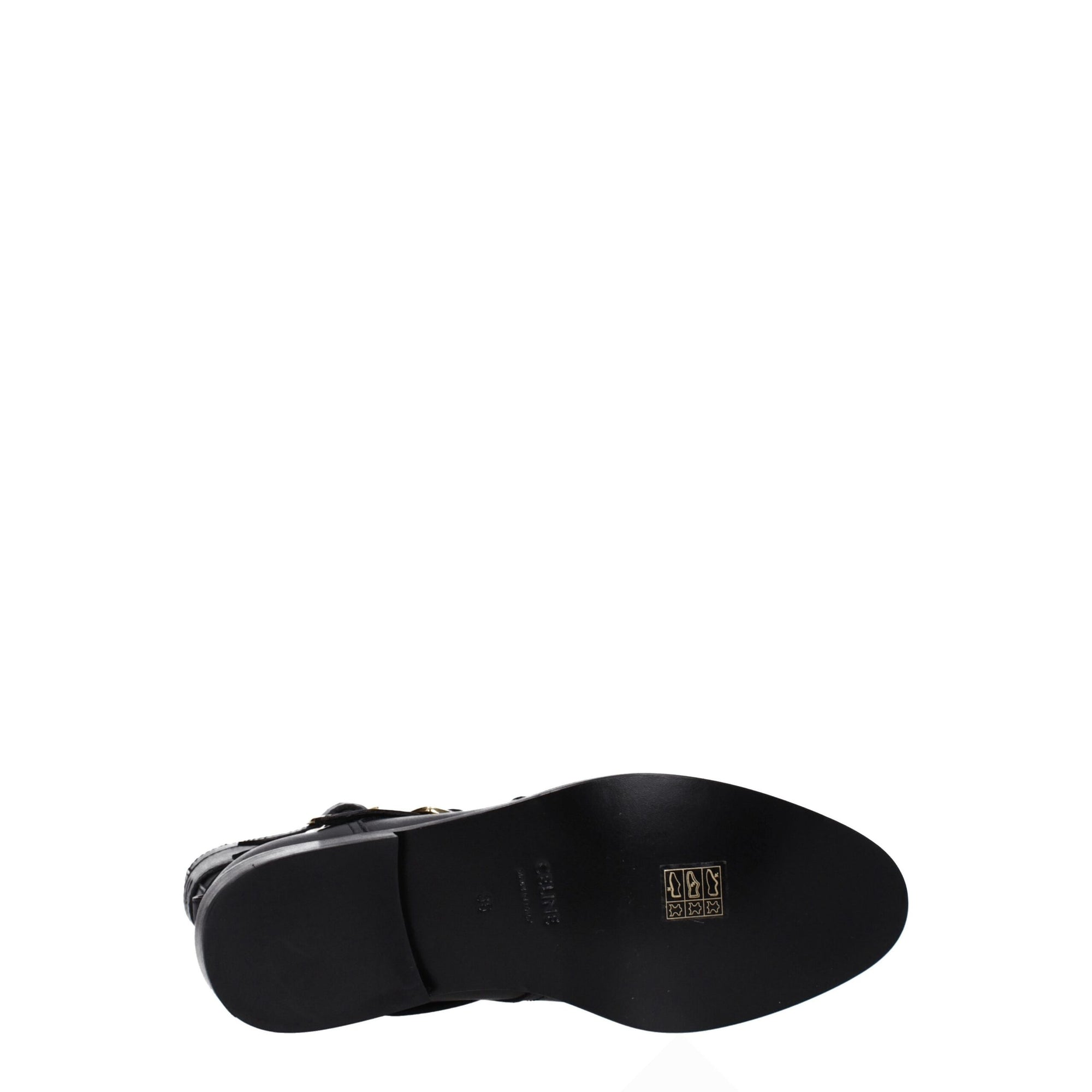 Celine Black Leather Biker Boots