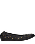 Chloé Gold Studded Black Leather Ballet Flats