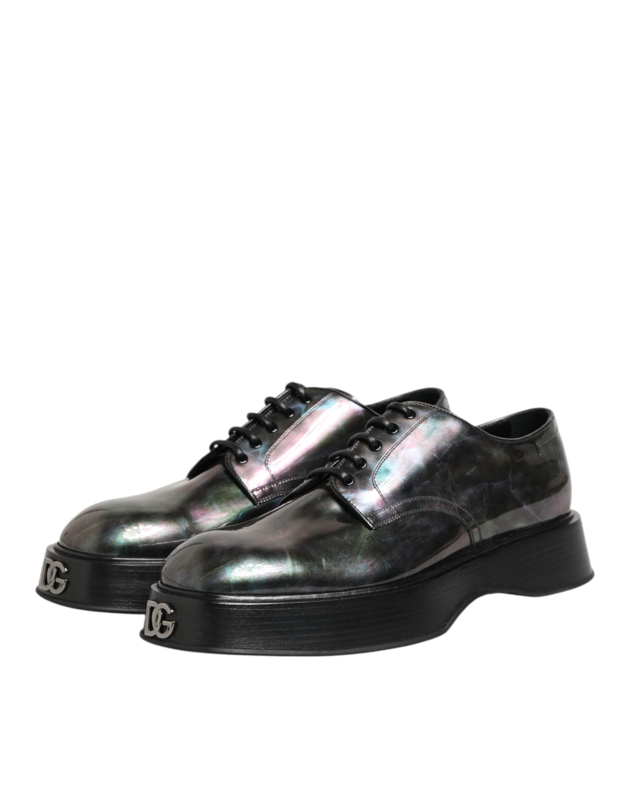 Dolce & Gabbana Multicolor Leather Lace-up Derby Shoes