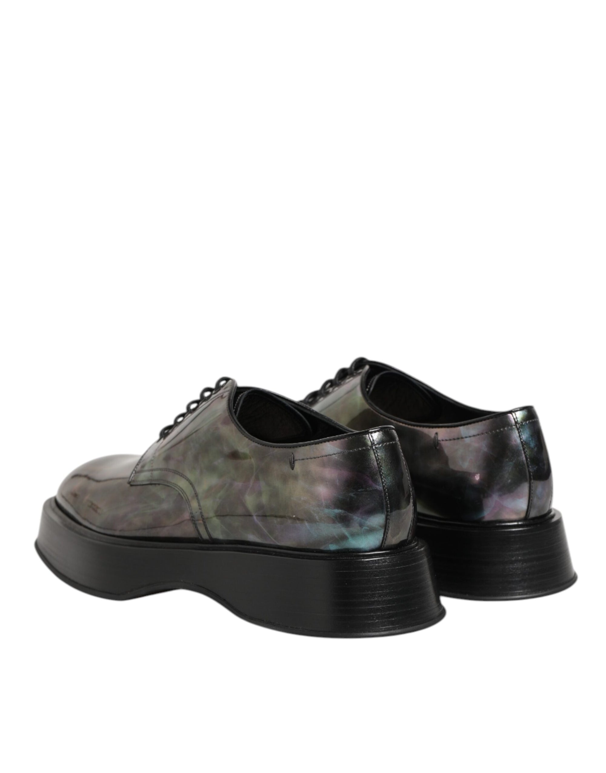 Dolce & Gabbana Multicolor Leather Lace-up Derby Shoes