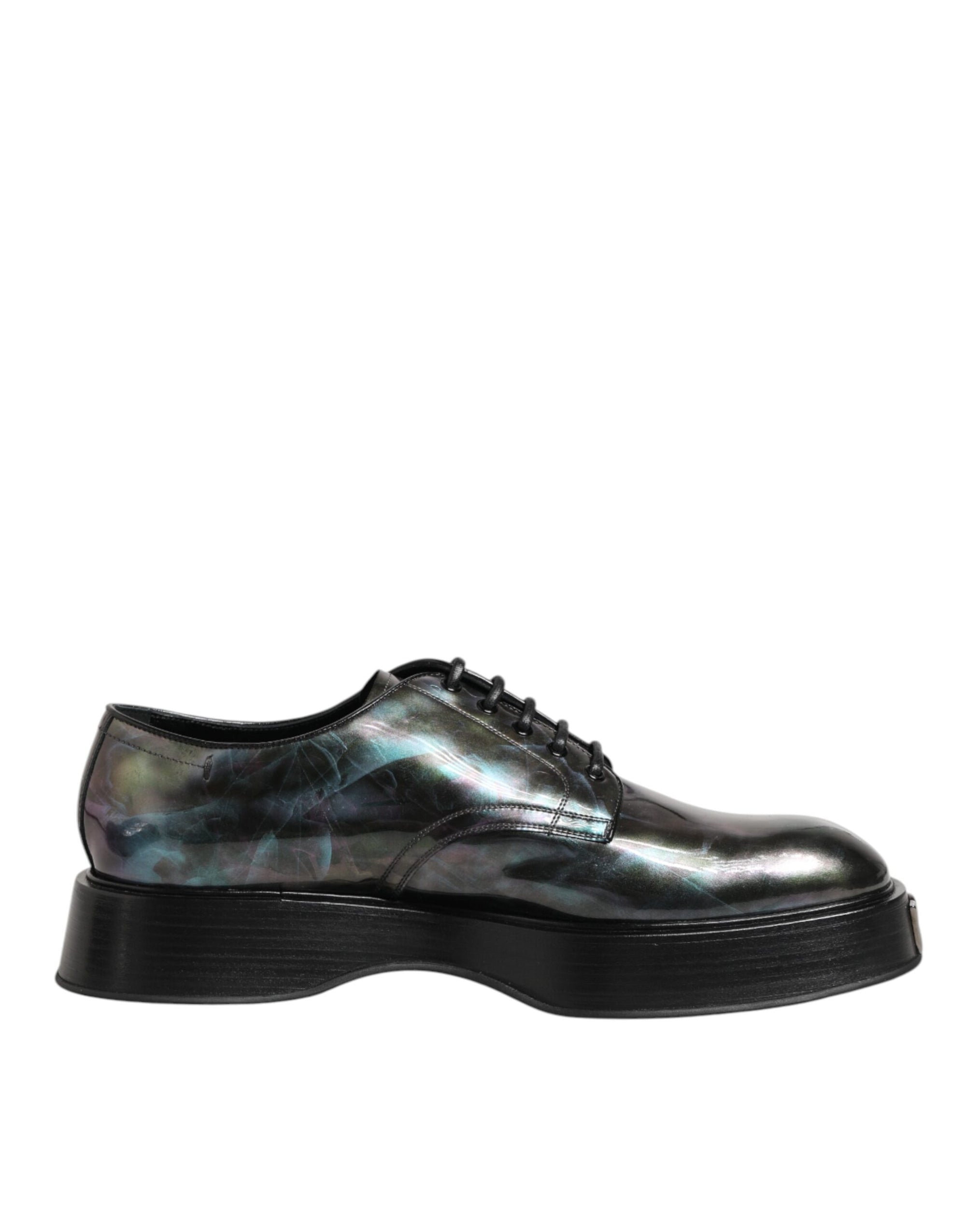 Dolce & Gabbana Multicolor Leather Lace-up Derby Shoes
