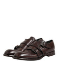 Dolce & Gabbana Brown Leather Monk Strap Formal Dress Shoes