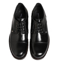 Dolce & Gabbana Black Leather Studded Derby Shoes