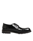 Dolce & Gabbana Black Leather Studded Derby Shoes