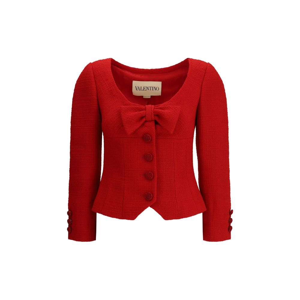 Valentino Red Wool Tweed Jacket