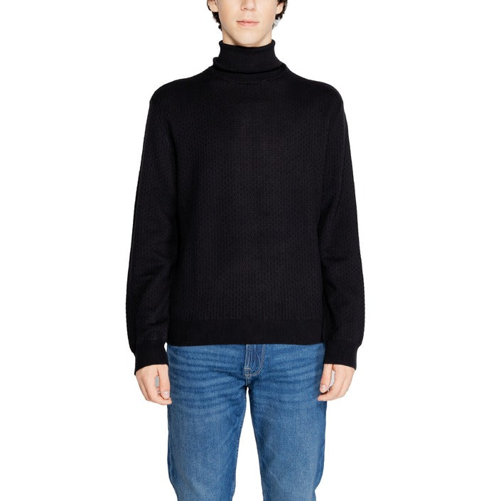 Armani Exchange Minimalist Cotton Blend Turtleneck Sweater