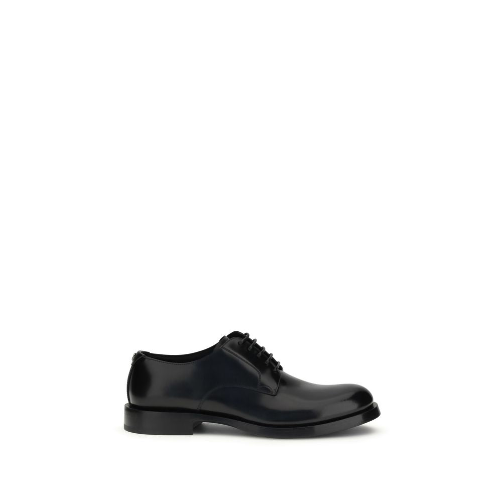 Dolce & Gabbana Black Leather Lace-Up Derby Shoes