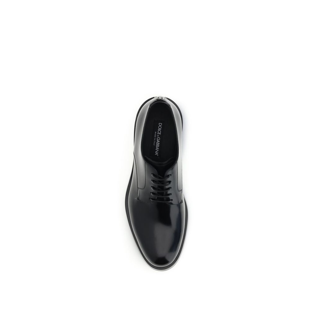 Dolce & Gabbana Black Leather Lace-Up Derby Shoes