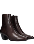 Celine Ox Blood Leather Men Heeled Ankle Boots