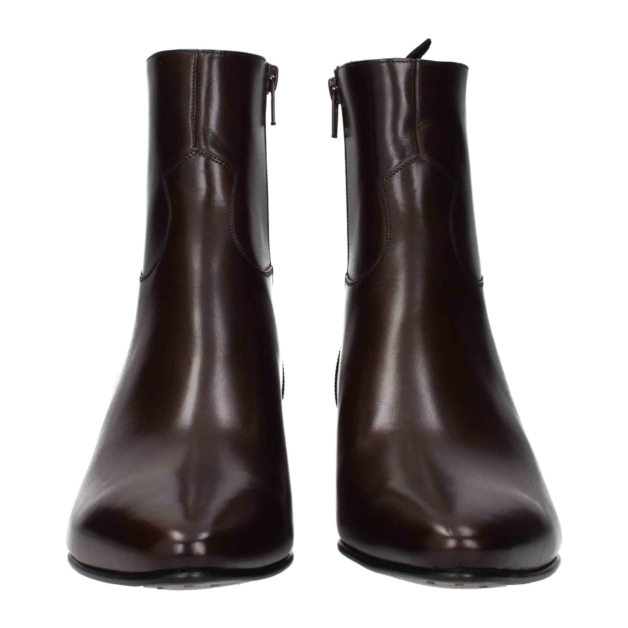 Celine Ox Blood Leather Men Heeled Ankle Boots