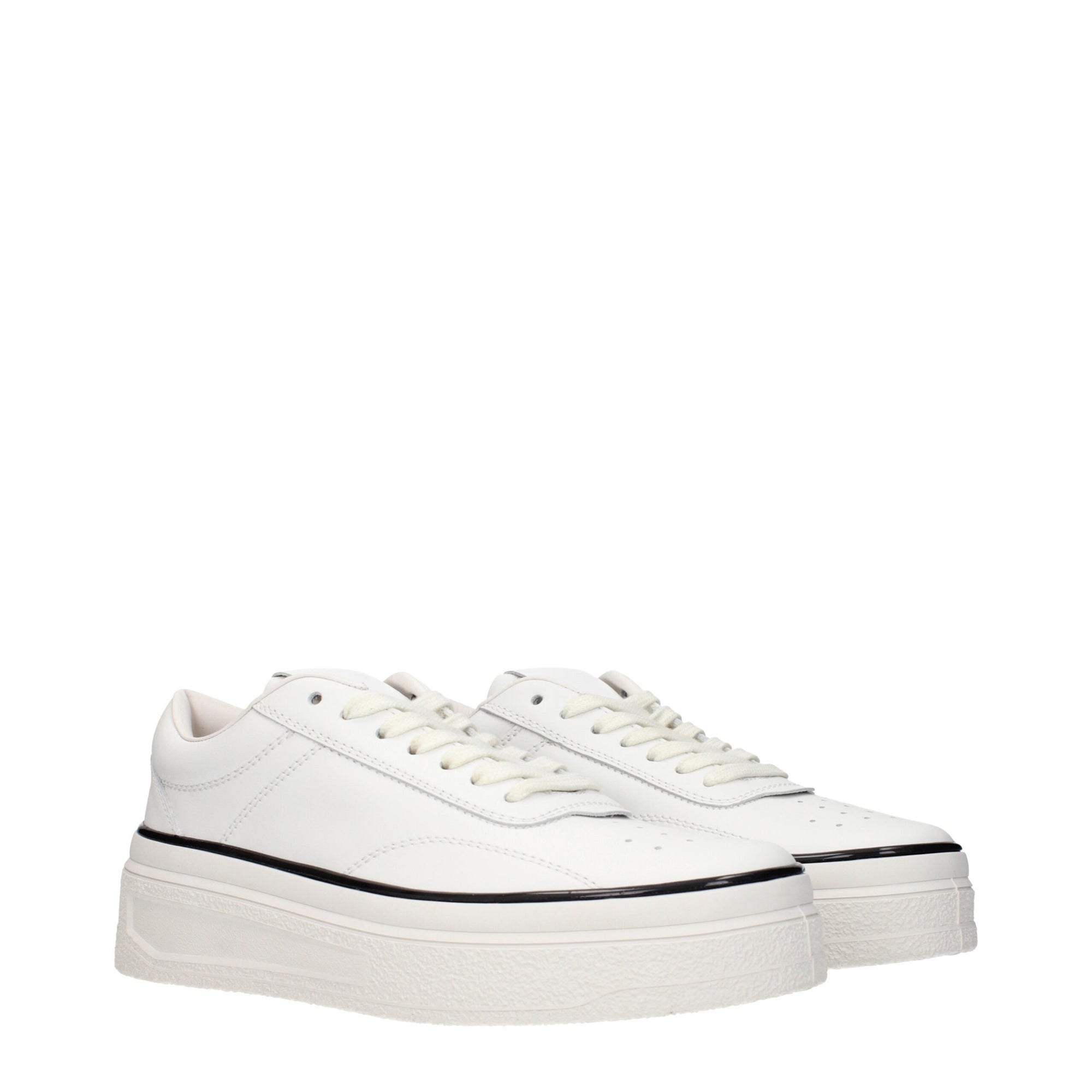 Jil Sander Leather Platform Sneakers - White