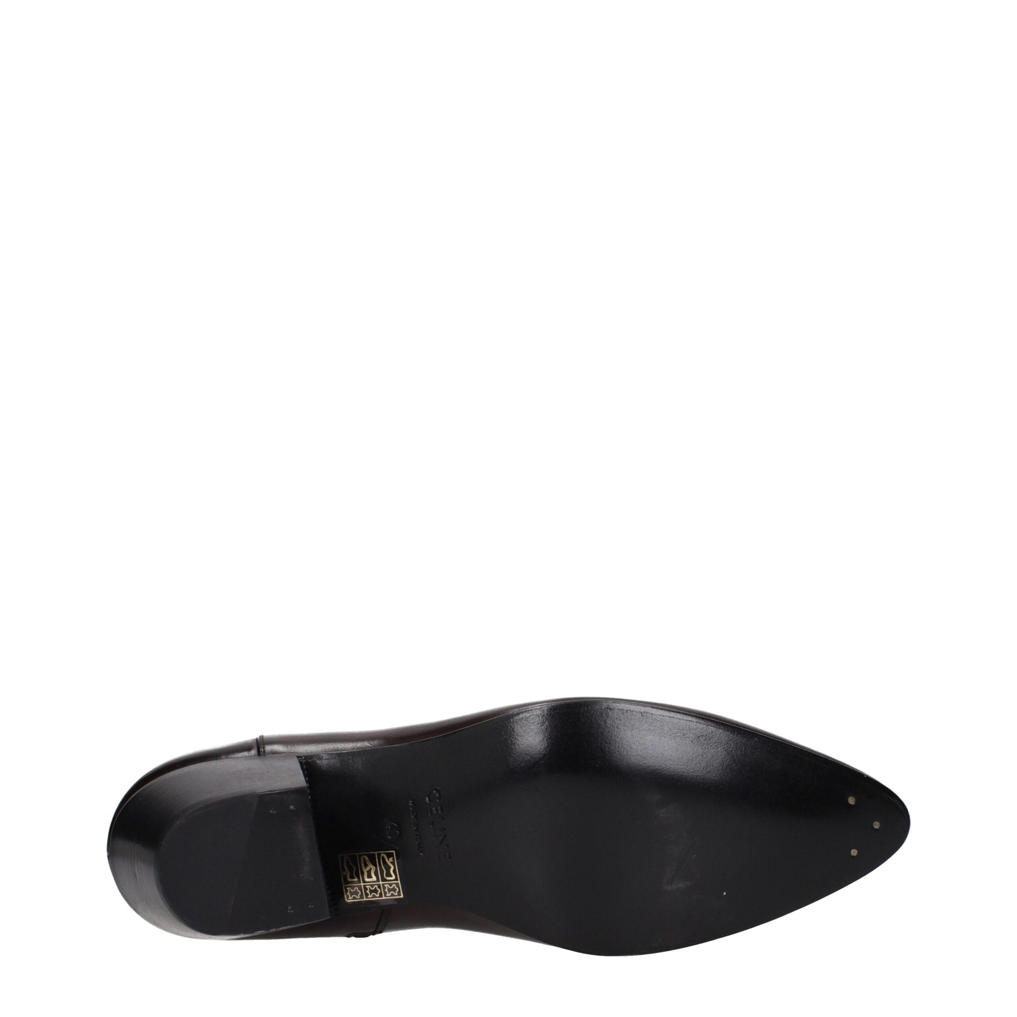 Celine Ox Blood Leather Men Heeled Ankle Boots