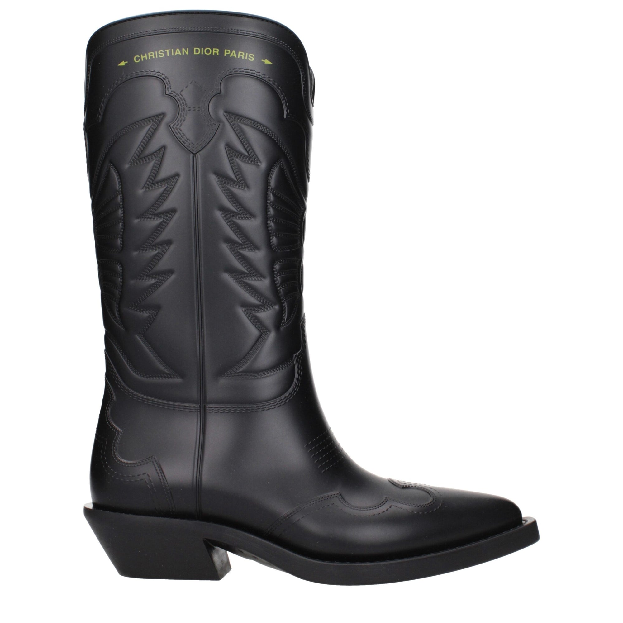 Christian Dior Black Rubber Low Heel Boots