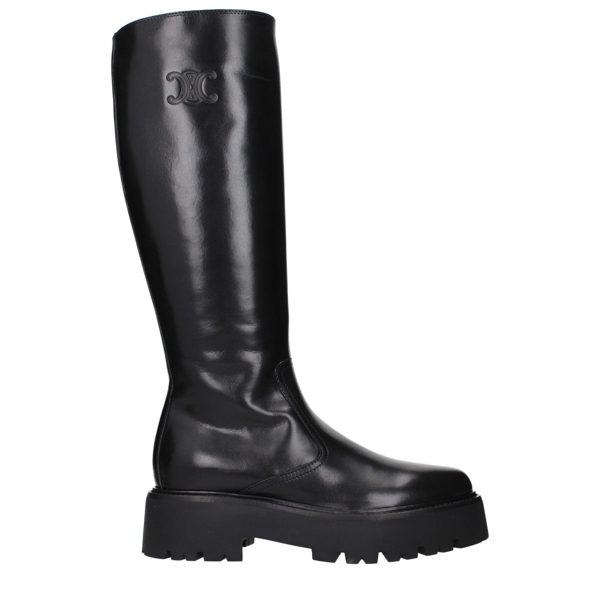 Celine Black Leather Knee-High Boots