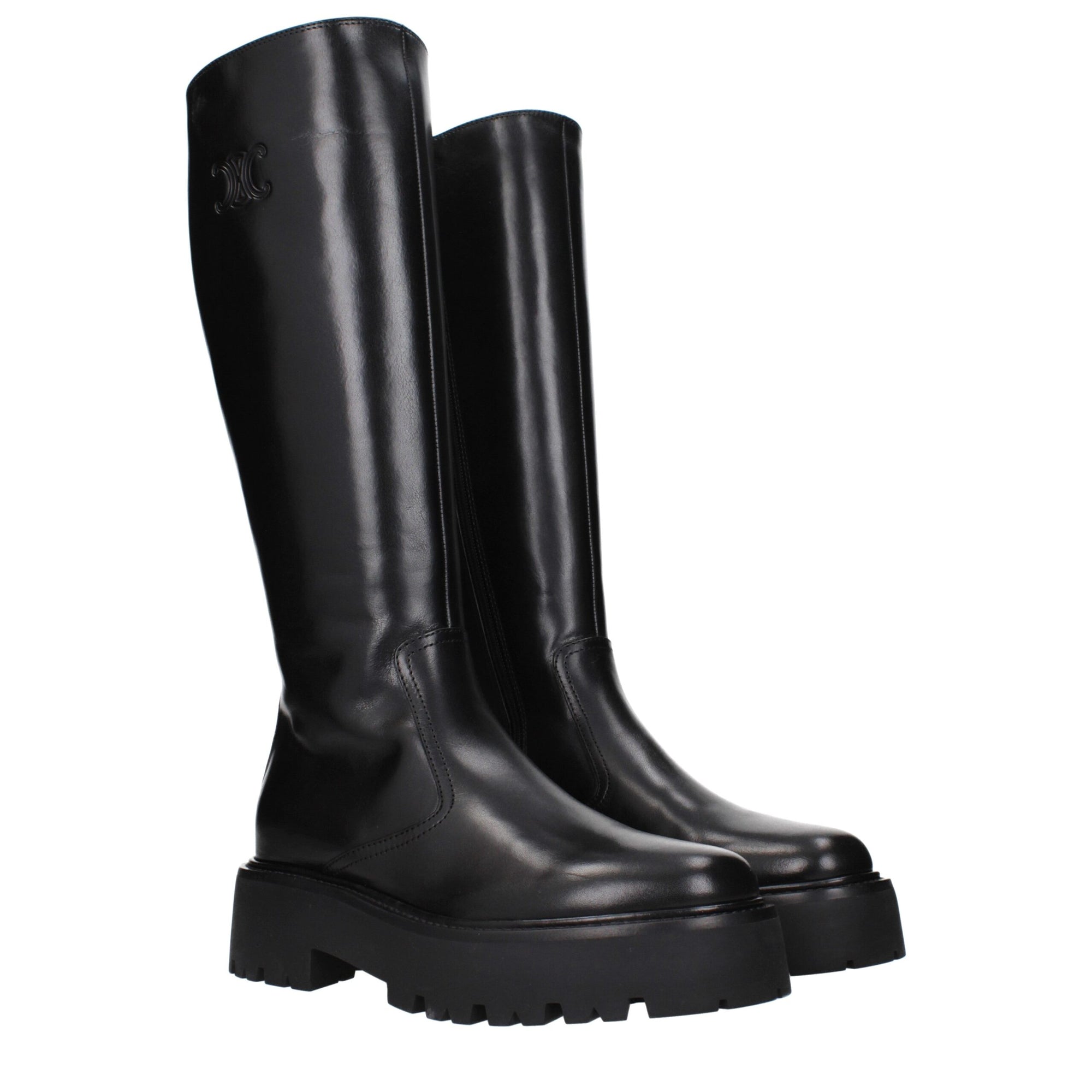 Celine Black Leather Knee-High Boots