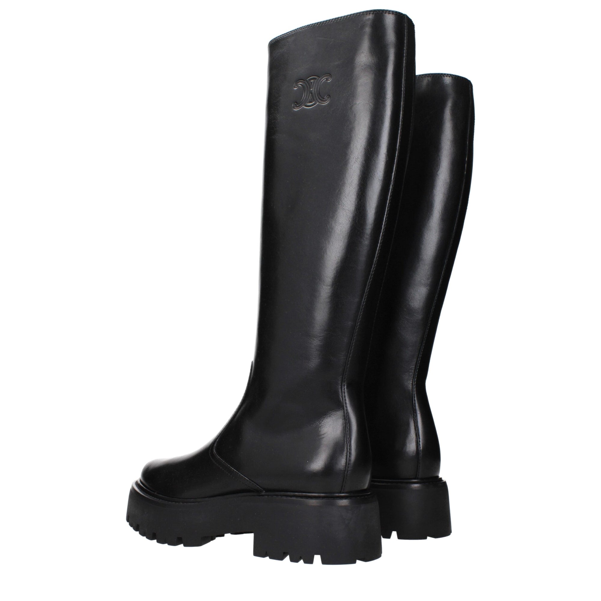 Celine Black Leather Knee-High Boots