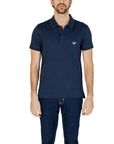 Emporio Armani Logo Cotton-Rich Polo Shirt - Dark Blue, Navy