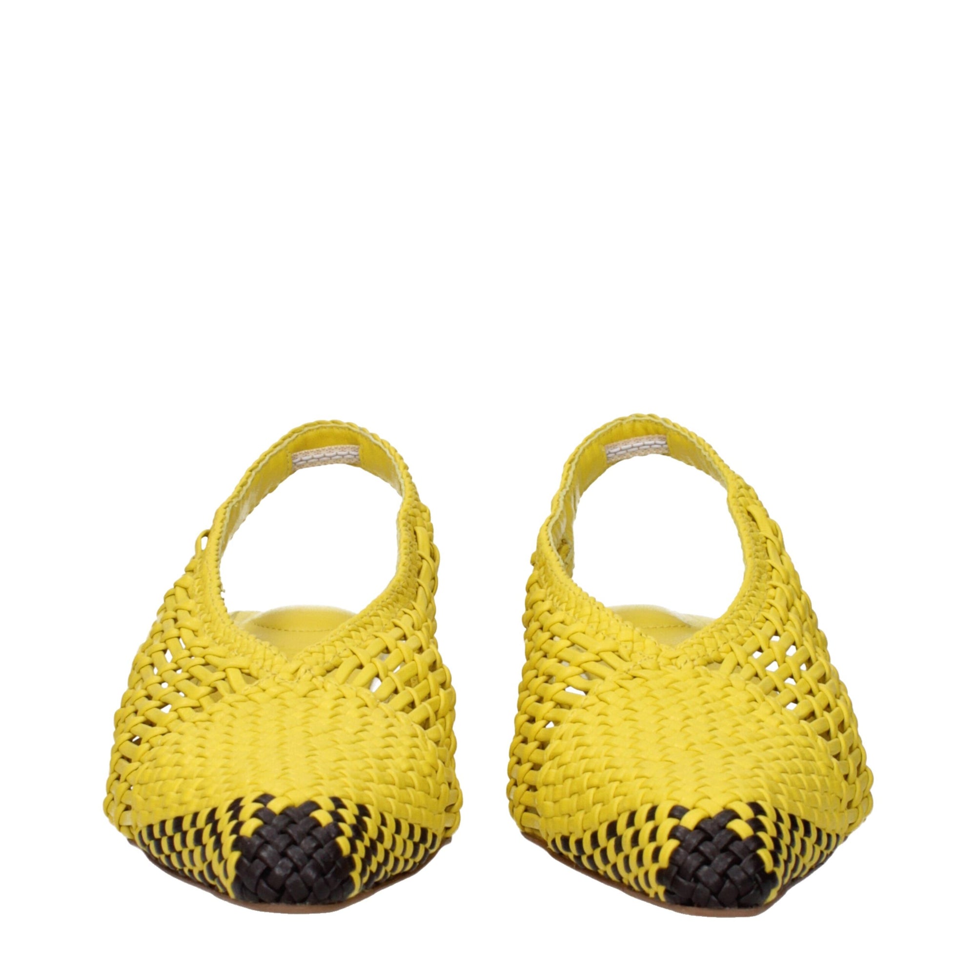 Jacquemus Yellow Leather Slingback Pumps