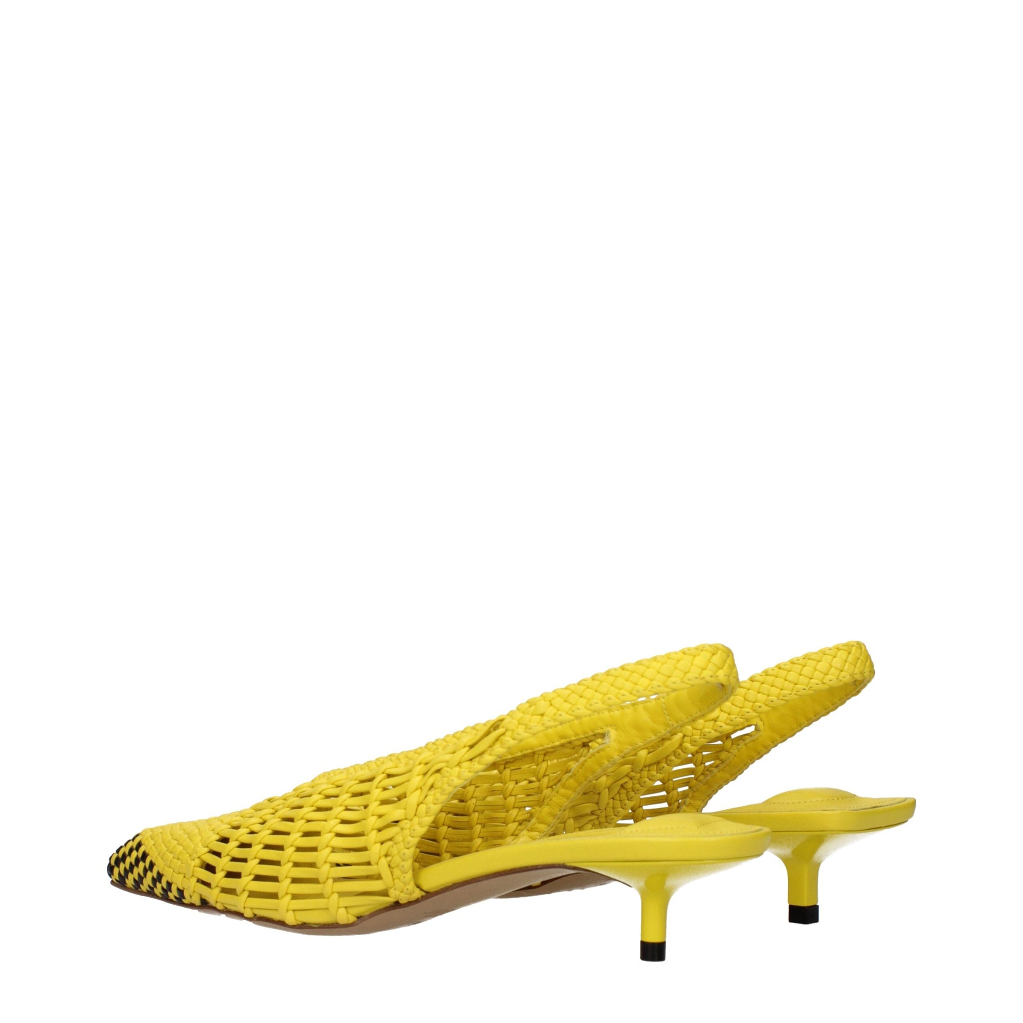 Jacquemus Yellow Leather Slingback Pumps