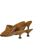 Jacquemus Tan Brown Leather Stiletto Heeled Sandals